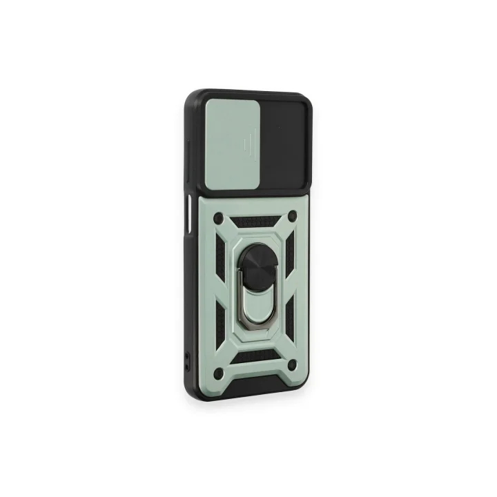 Mey İthalat®  Samsung Galaxy M14 5G Kılıf Pars Lens Yüzüklü Silikon - Yeşil