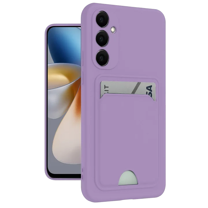 Mey İthalat®  Samsung Galaxy M15 Kelvin Kartvizitli Silikon - Lila