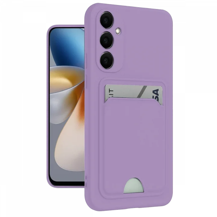 Mey İthalat®  Samsung Galaxy M15 Kelvin Kartvizitli Silikon - Lila