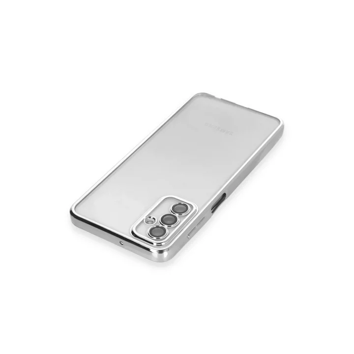 Mey İthalat®  Samsung Galaxy M23 Kılıf  Lensli Silikon - Gümüş