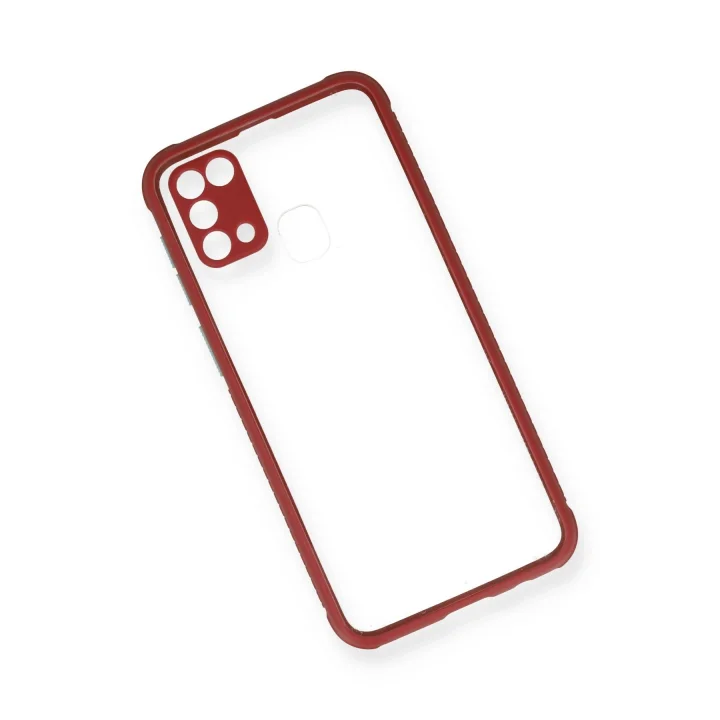 Mey İthalat®  Samsung Galaxy M31 Kılıf Miami Şeffaf Silikon - Fuşya