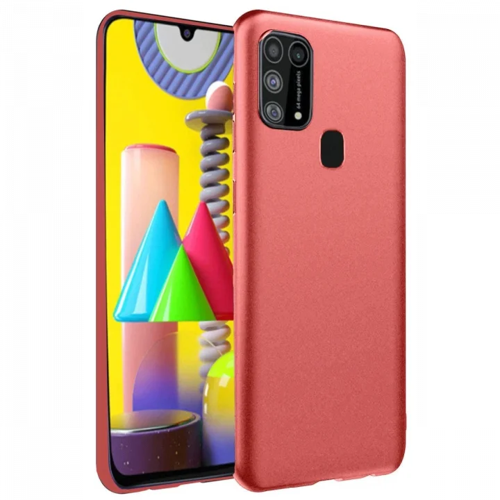 Mey İthalat®  Samsung Galaxy M31 Kılıf Nano içi Kadife Silikon - Kiremit