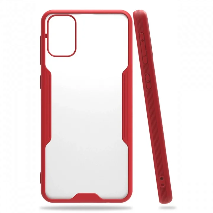 Mey İthalat®  Samsung Galaxy M31 Kılıf Platin Silikon - Kırmızı
