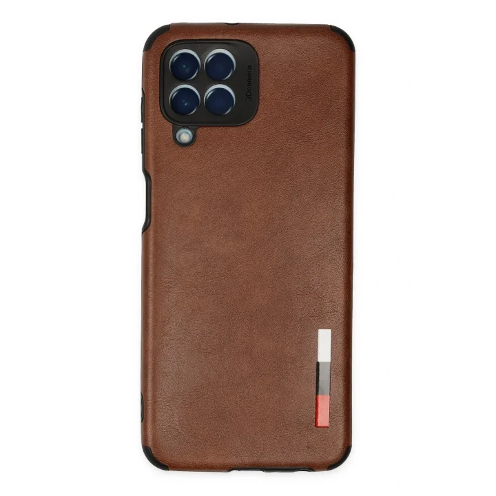 Mey İthalat®  Samsung Galaxy M33 Kılıf Loop Deri Silikon - Kahverengi
