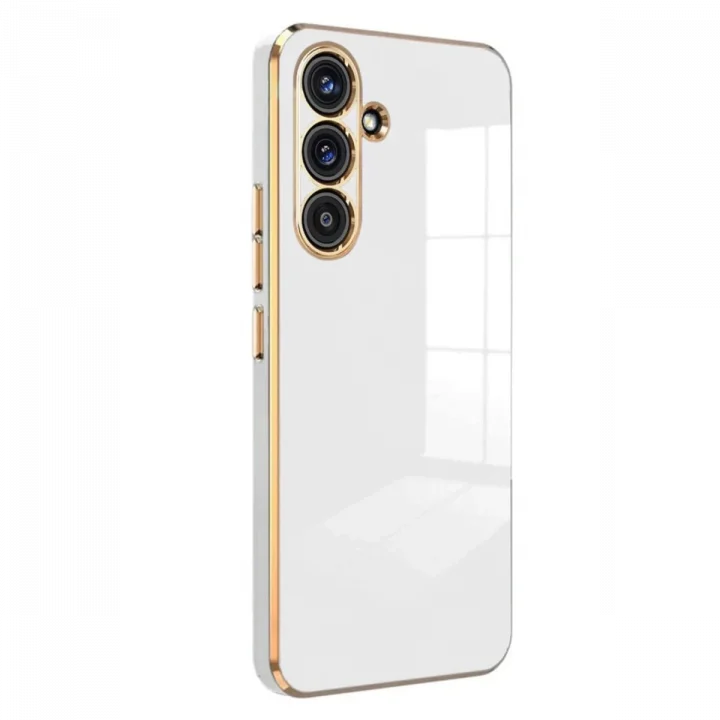 Mey İthalat®  Samsung Galaxy M34 5G Kılıf Volet Silikon - Beyaz