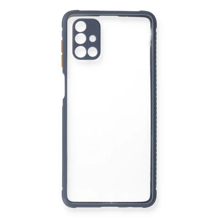 Mey İthalat®  Samsung Galaxy M51 Kılıf Miami Şeffaf Silikon - Gri