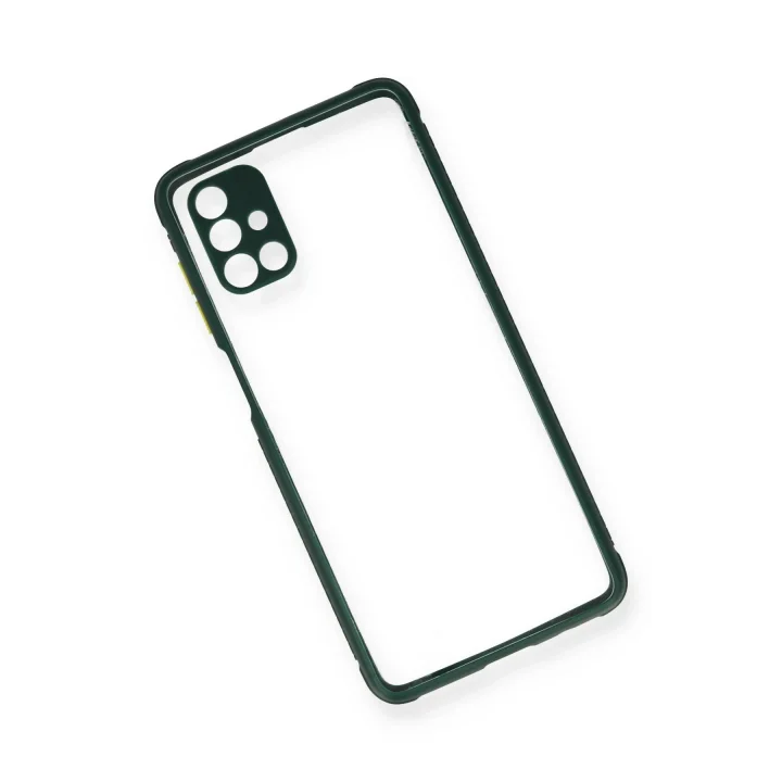 Mey İthalat®  Samsung Galaxy M51 Kılıf Miami Şeffaf Silikon - Koyu Yeşil