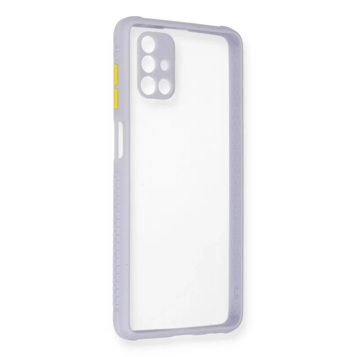 Mey İthalat®  Samsung Galaxy M51 Kılıf Miami Şeffaf Silikon - Lila
