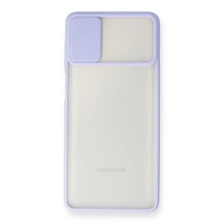 Mey İthalat®  Samsung Galaxy M51 Kılıf Palm Buzlu Kamera Sürgülü Silikon - Lila