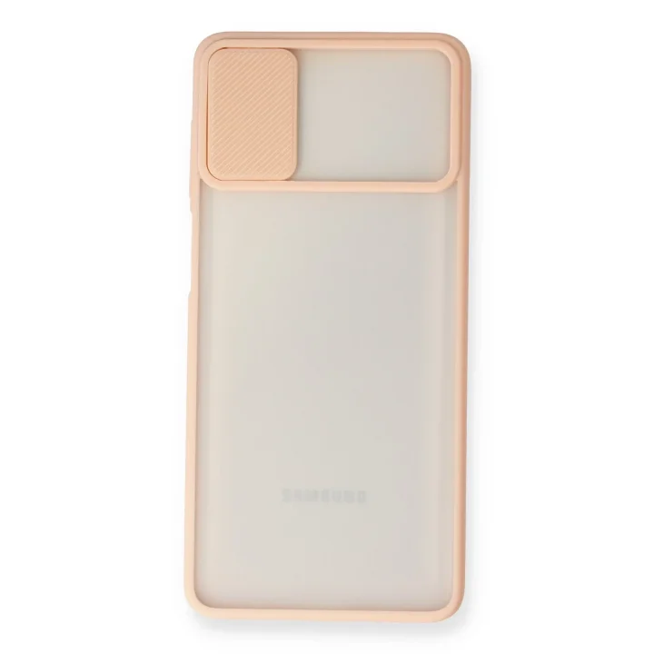 Mey İthalat®  Samsung Galaxy M51 Kılıf Palm Buzlu Kamera Sürgülü Silikon - Pembe