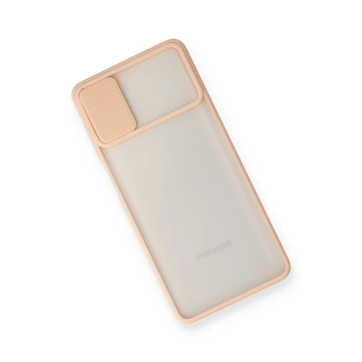 Mey İthalat®  Samsung Galaxy M51 Kılıf Palm Buzlu Kamera Sürgülü Silikon - Pembe