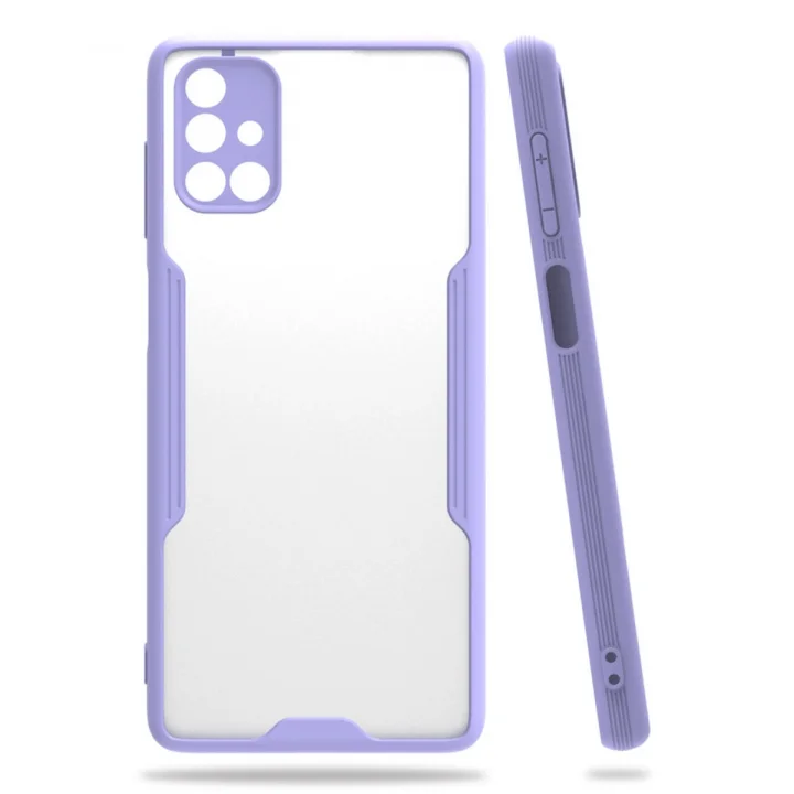 Mey İthalat®  Samsung Galaxy M51 Kılıf Platin Silikon - Lila