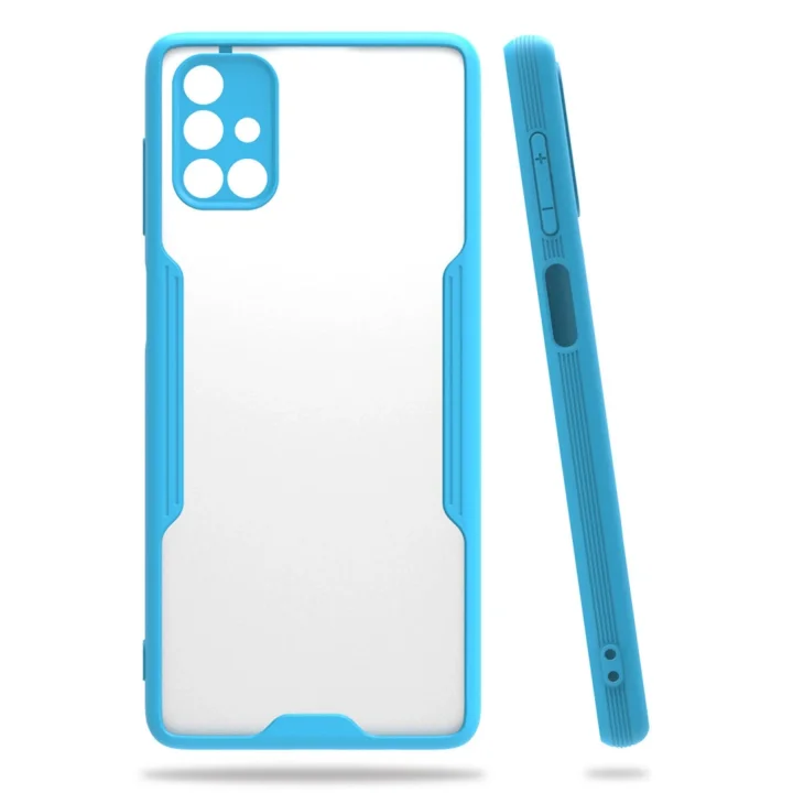 Mey İthalat®  Samsung Galaxy M51 Kılıf Platin Silikon - Mavi