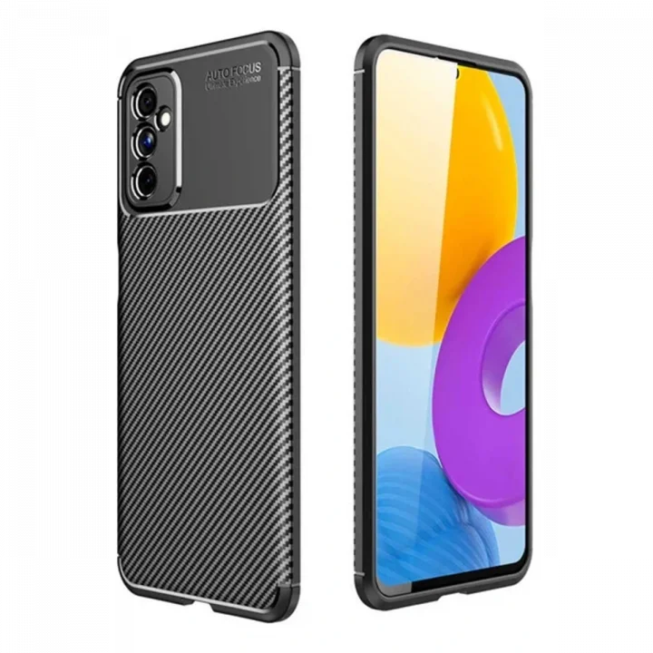 Mey İthalat®  Samsung Galaxy M52 5G Kılıf Auto Focus Karbon Kapak - Siyah
