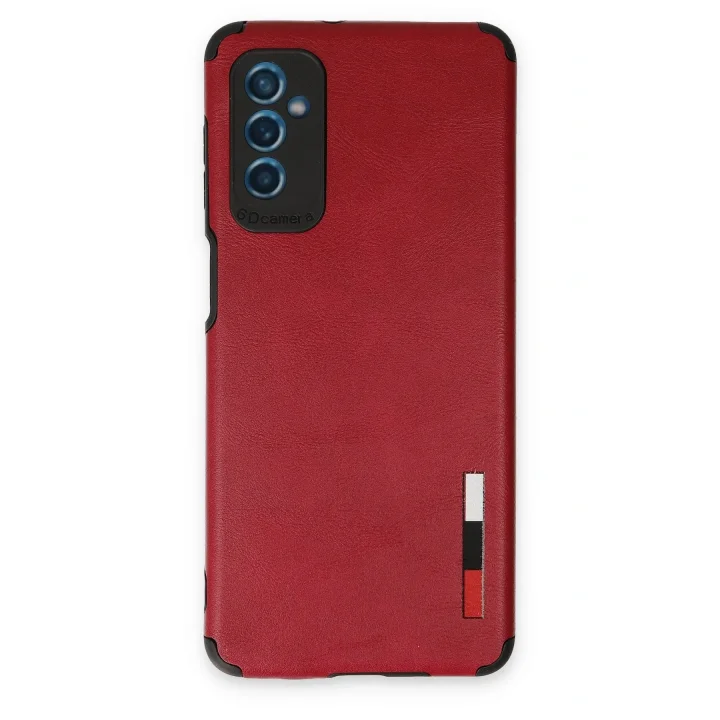 Mey İthalat®  Samsung Galaxy M52 5G Kılıf Loop Deri Silikon - Kırmızı