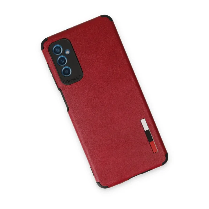 Mey İthalat®  Samsung Galaxy M52 5G Kılıf Loop Deri Silikon - Kırmızı