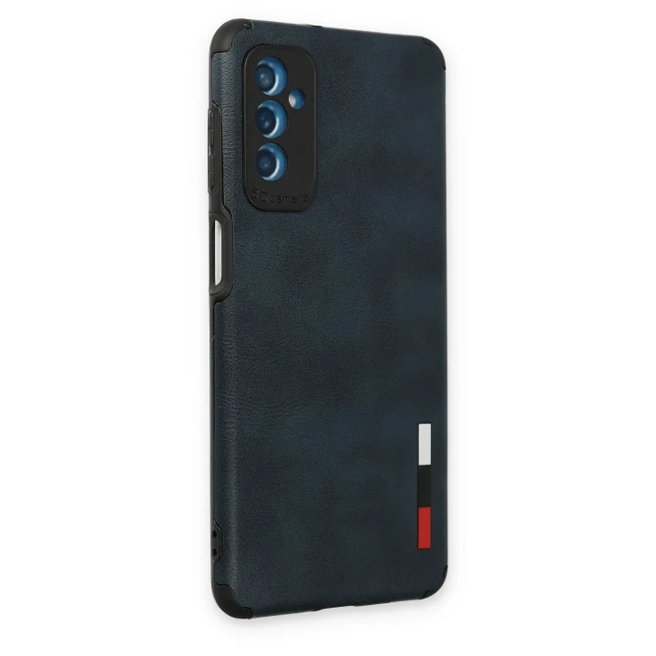 Mey İthalat®  Samsung Galaxy M52 5G Kılıf Loop Deri Silikon - Lacivert