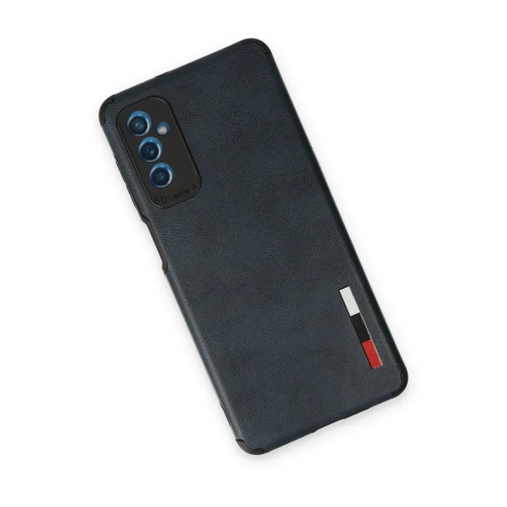 Mey İthalat®  Samsung Galaxy M52 5G Kılıf Loop Deri Silikon - Lacivert