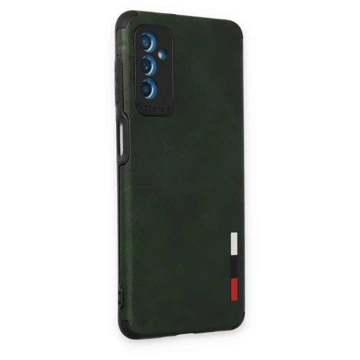 Mey İthalat®  Samsung Galaxy M52 5G Kılıf Loop Deri Silikon - Yeşil