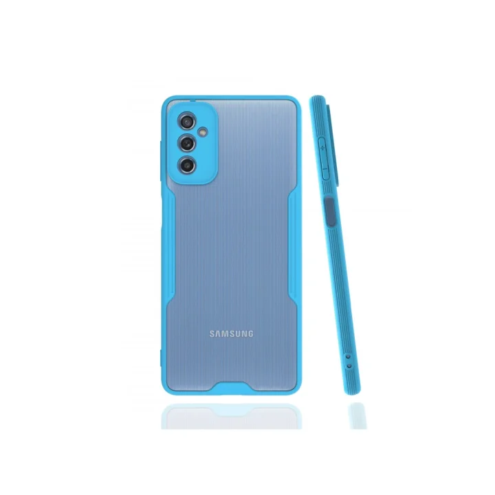 Mey İthalat®  Samsung Galaxy M52 5G Kılıf Platin Silikon - Mavi