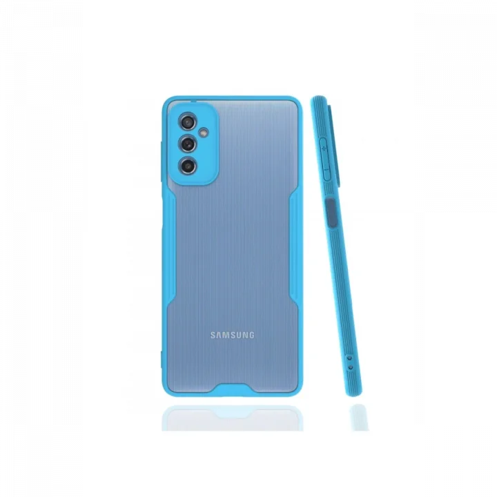 Mey İthalat®  Samsung Galaxy M52 5G Kılıf Platin Silikon - Mavi