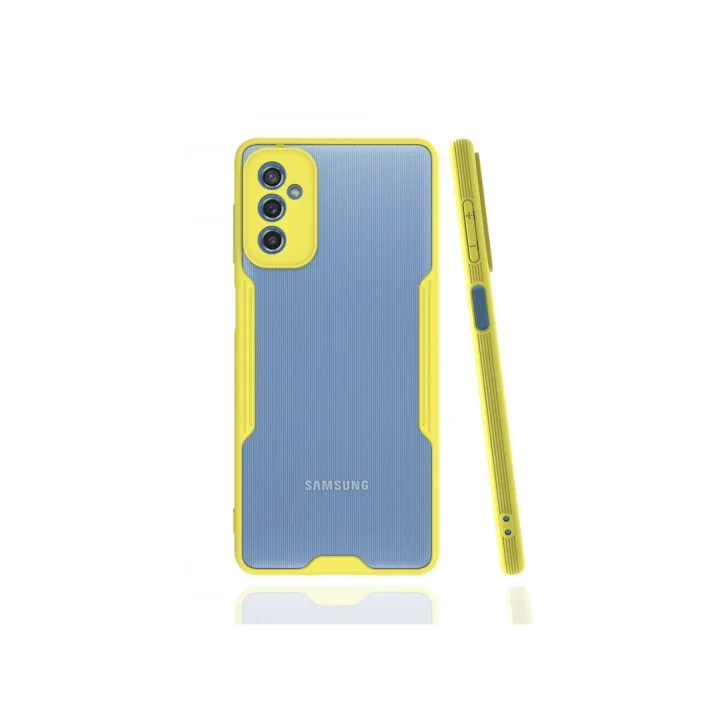 Mey İthalat®  Samsung Galaxy M52 5G Kılıf Platin Silikon - Sarı