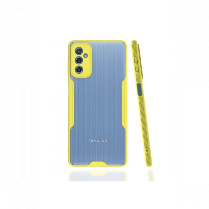 Mey İthalat®  Samsung Galaxy M52 5G Kılıf Platin Silikon - Sarı