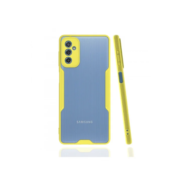 Mey İthalat®  Samsung Galaxy M52 5G Kılıf Platin Silikon - Sarı