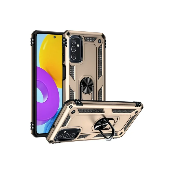 Mey İthalat®  Samsung Galaxy M52 5G Kılıf Sofya Yüzüklü Silikon Kapak - Gold