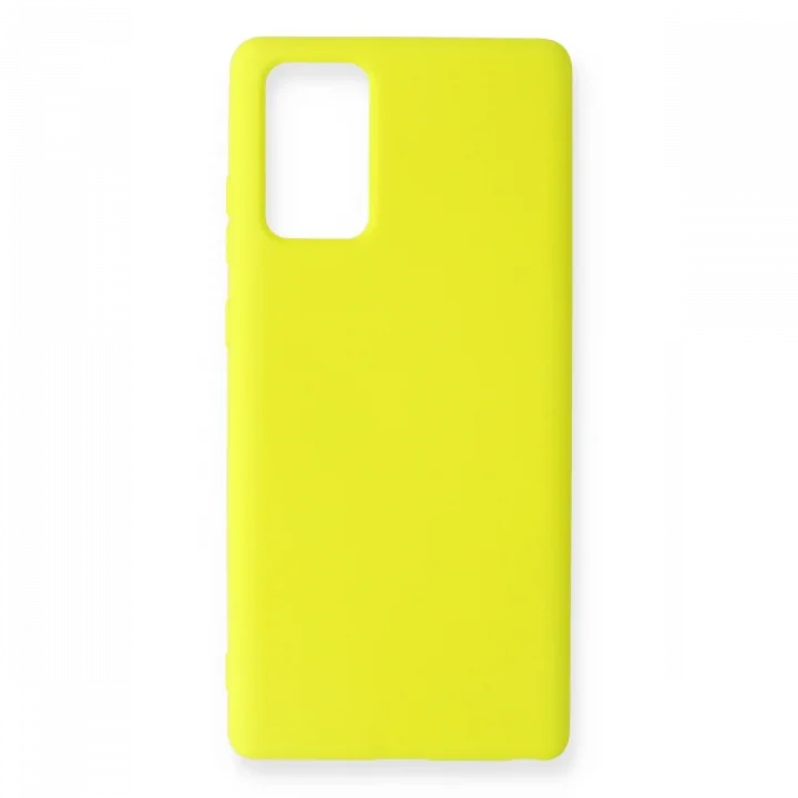 Mey İthalat®  Samsung Galaxy Note 20 Kılıf Nano içi Kadife Silikon - Sarı