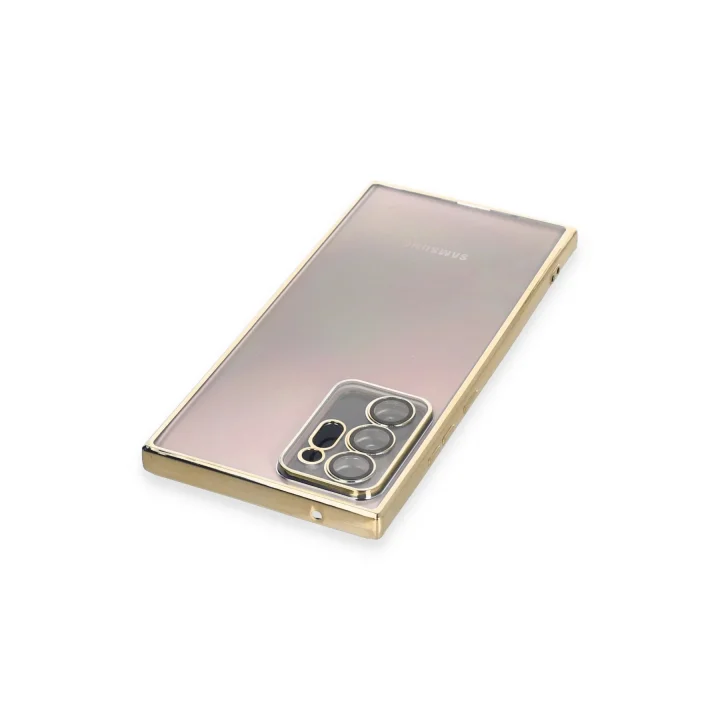 Mey İthalat®  Samsung Galaxy Note 20 Ultra Kılıf  Lensli Silikon - Gold