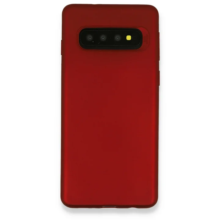 Mey İthalat®  Samsung Galaxy S10 Plus Kılıf First Silikon - Bordo