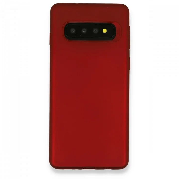 Mey İthalat®  Samsung Galaxy S10 Plus Kılıf First Silikon - Bordo