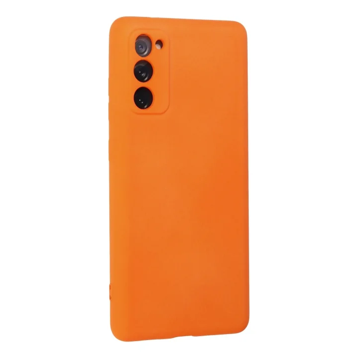 Mey İthalat®  Samsung Galaxy S20 FE Kılıf Nano içi Kadife Silikon - Turuncu
