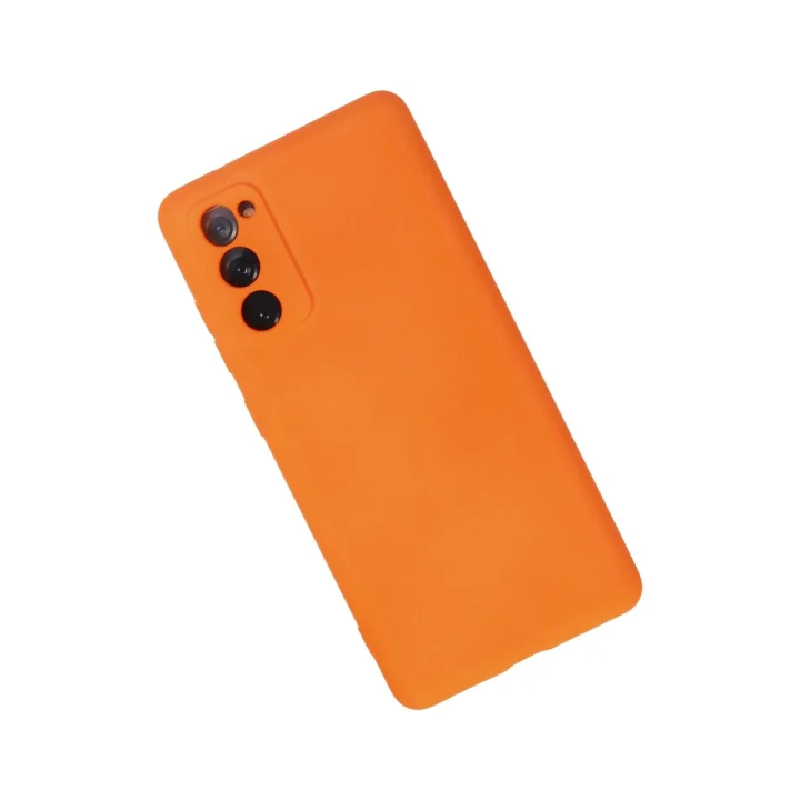 Mey İthalat®  Samsung Galaxy S20 FE Kılıf Nano içi Kadife Silikon - Turuncu