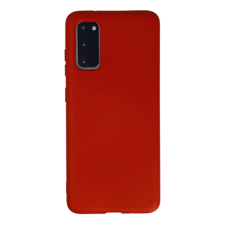 Mey İthalat®  Samsung Galaxy S20 Kılıf Nano içi Kadife Silikon - Kırmızı