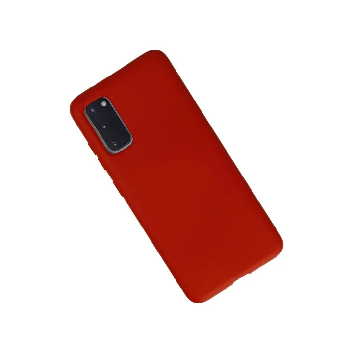 Mey İthalat®  Samsung Galaxy S20 Kılıf Nano içi Kadife Silikon - Kırmızı