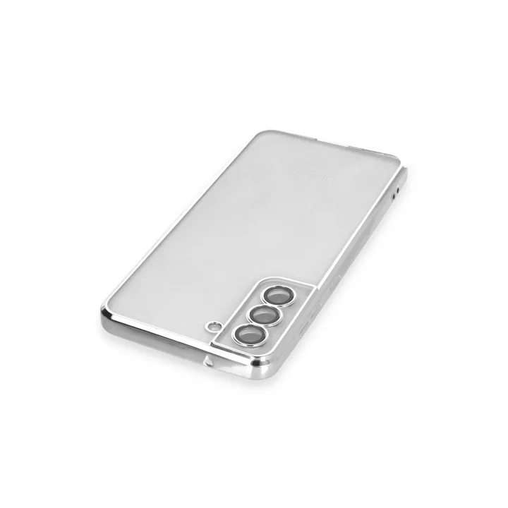 Mey İthalat®  Samsung Galaxy S21 FE Kılıf  Lensli Silikon - Gümüş