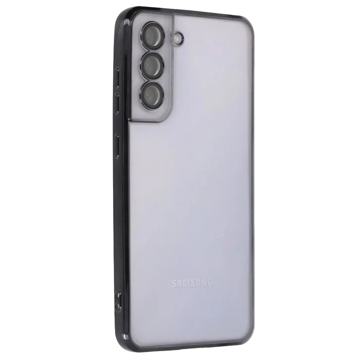 Mey İthalat®  Samsung Galaxy S21 FE Kılıf  Lensli Silikon - Siyah