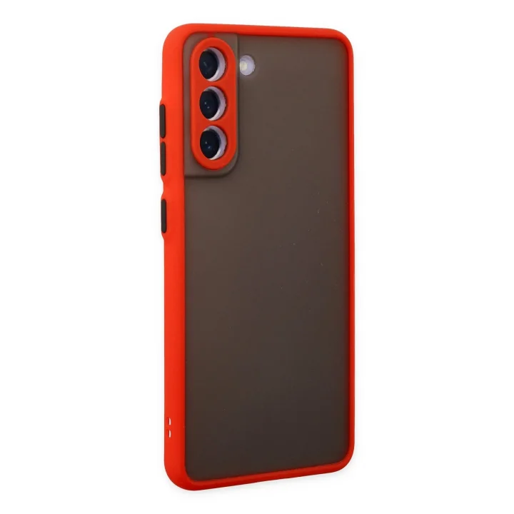 Mey İthalat®  Samsung Galaxy S21 FE Kılıf Montreal Silikon Kapak - Kırmızı