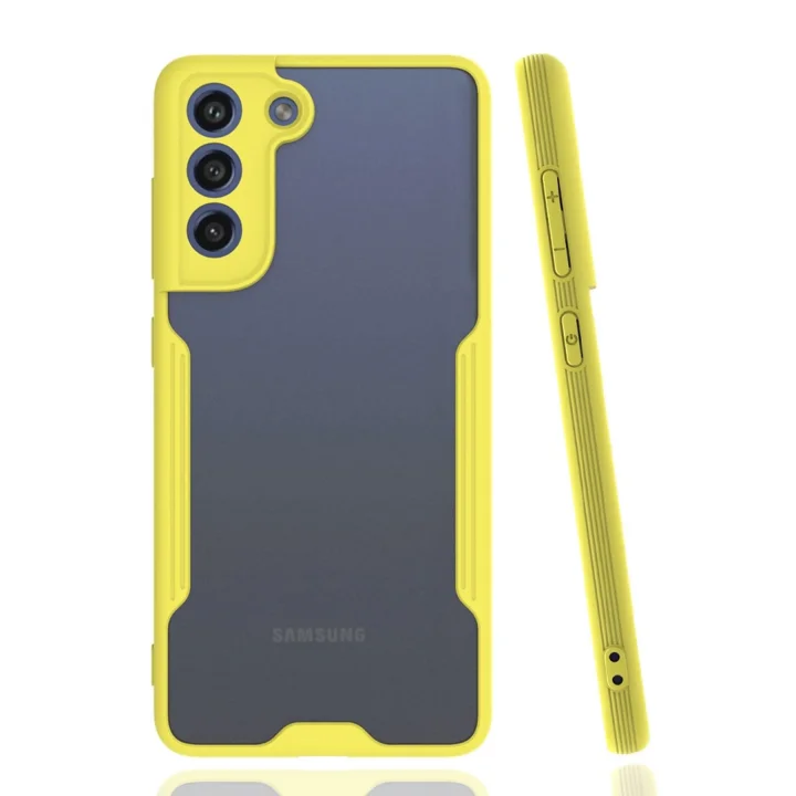 Mey İthalat®  Samsung Galaxy S21 FE Kılıf Platin Silikon - Sarı