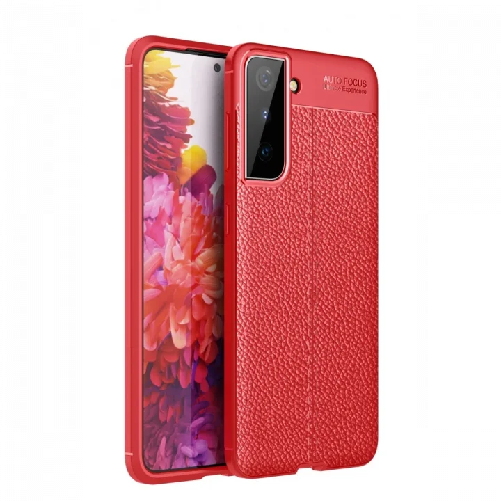 Mey İthalat®  Samsung Galaxy S21 Kılıf Auto Focus Kapak - Kırmızı