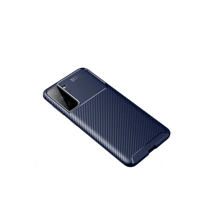 Mey İthalat®  Samsung Galaxy S21 Plus Kılıf Auto Focus Karbon Kapak - Lacivert