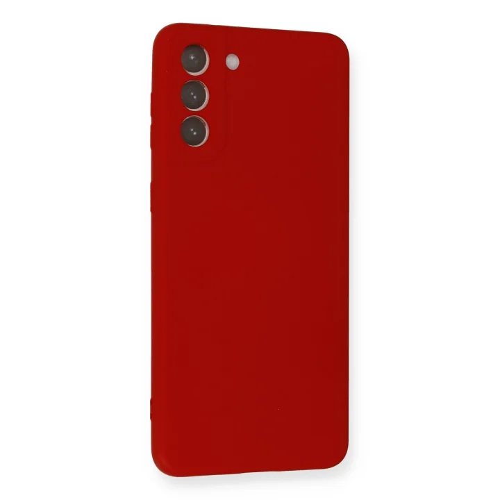 Mey İthalat®  Samsung Galaxy S21 Plus Kılıf Nano içi Kadife Silikon - Kırmızı