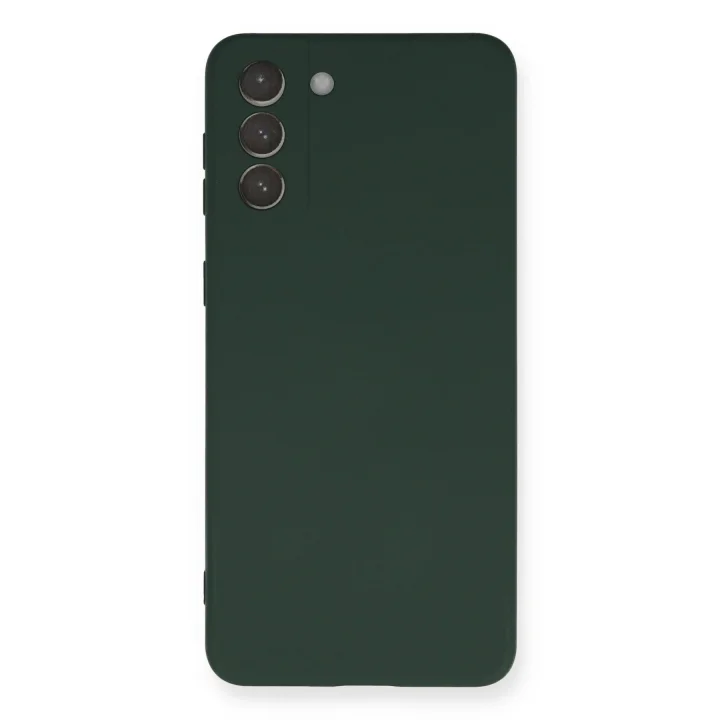 Mey İthalat®  Samsung Galaxy S21 Plus Kılıf Nano içi Kadife Silikon - Koyu Yeşil