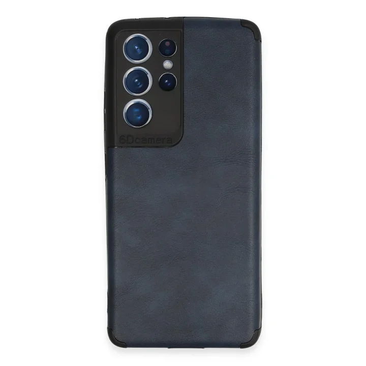 Mey İthalat®  Samsung Galaxy S21 Ultra Kılıf Loop Deri Silikon - Lacivert