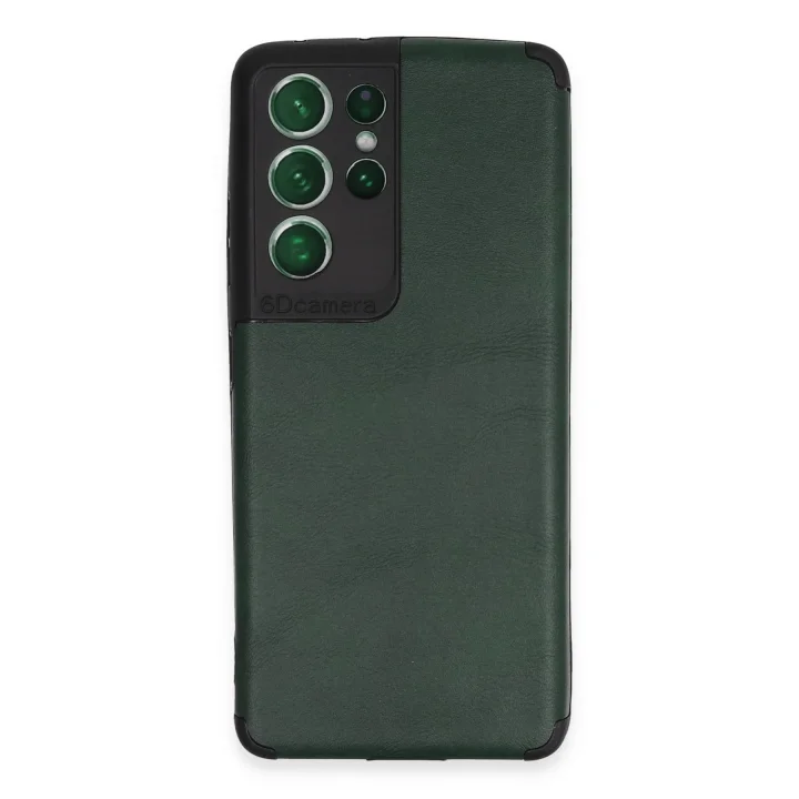 Mey İthalat®  Samsung Galaxy S21 Ultra Kılıf Loop Deri Silikon - Yeşil