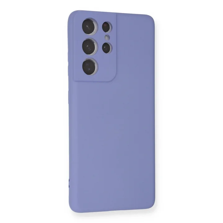 Mey İthalat®  Samsung Galaxy S21 Ultra Kılıf Nano içi Kadife Silikon - Lila
