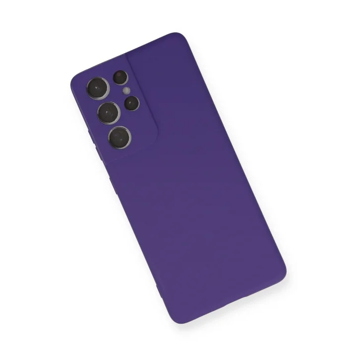 Mey İthalat®  Samsung Galaxy S21 Ultra Kılıf Nano içi Kadife Silikon - Mor