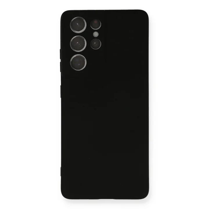 Mey İthalat®  Samsung Galaxy S21 Ultra Kılıf Nano içi Kadife Silikon - Siyah